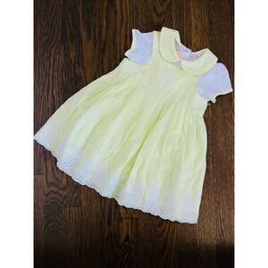 NEW First Impressions Baby Girl 6-12 Months Lemon Lime Embroidered 2-piece Dress